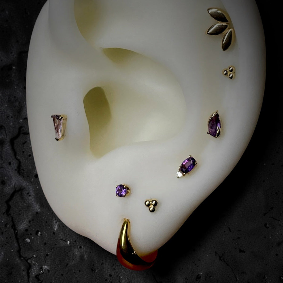 Buddha Jewelry 14K Solid Gold Seek Threadless Attachment — Amethyst - Time & Triumph