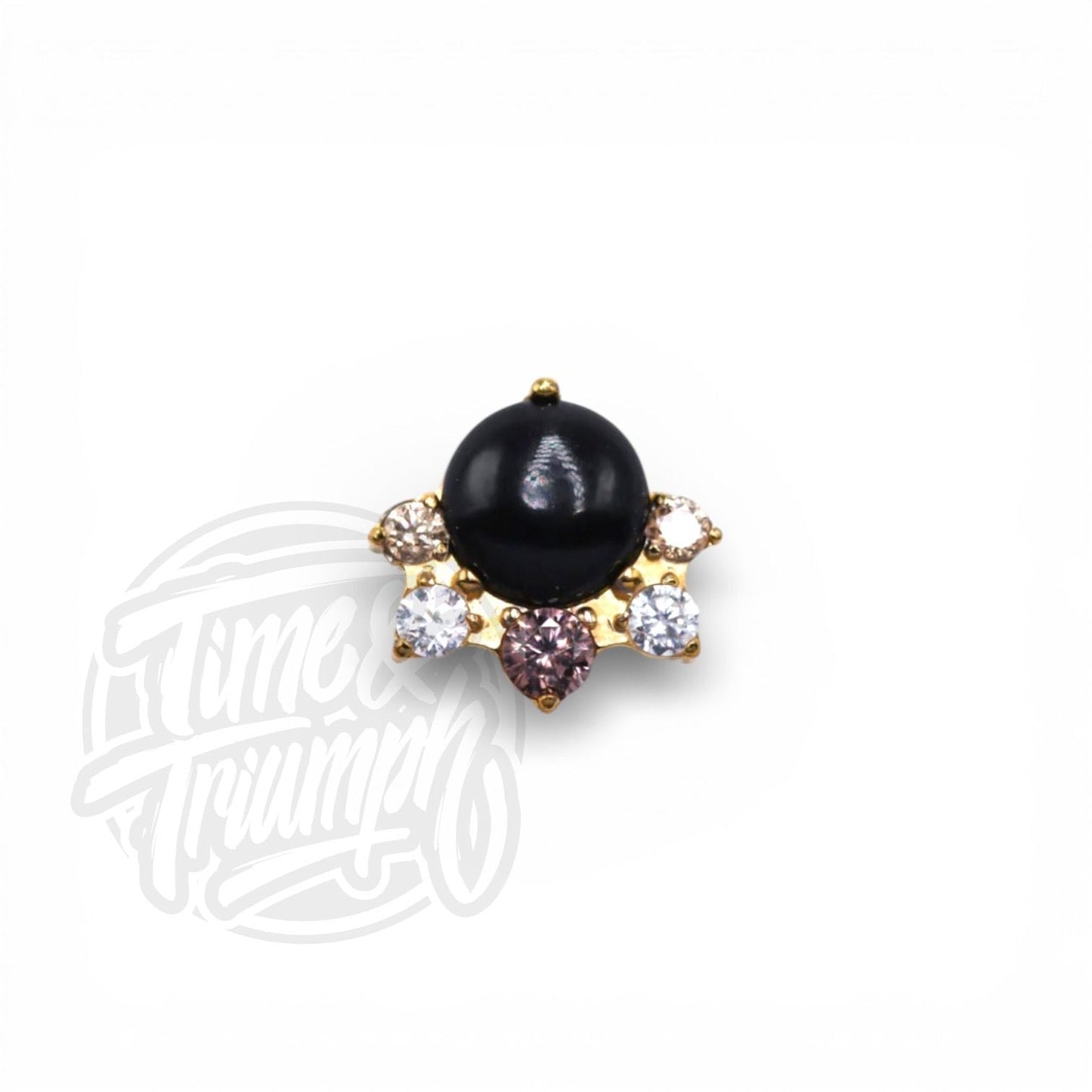 Titanium Black Onyx, Dark Lavender, and Light Champagne Threaded Attachment - Time & Triumph
