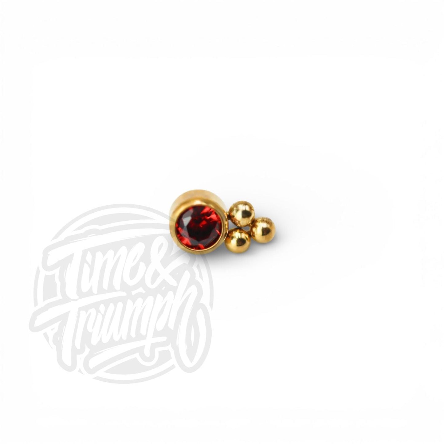 Titanium Garnet Triple Beads Threaded Attachment - Time & Triumph