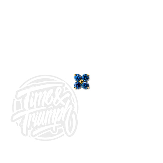 Titanium Gold Azul Flower        Threaded Attachment