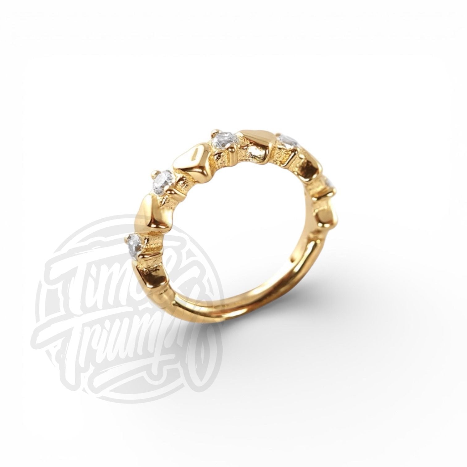 14K Gold Hearts Premium Zirconia Clicker - Time & Triumph