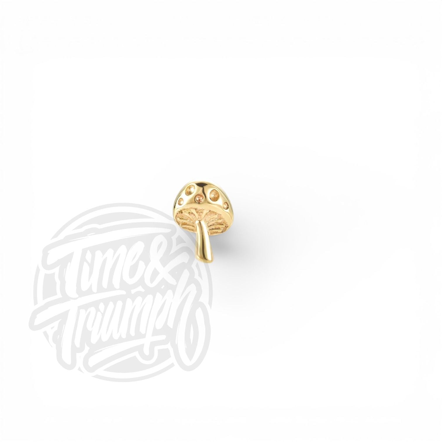 14K Gold Mushroom Threadless Attachment - Time & Triumph