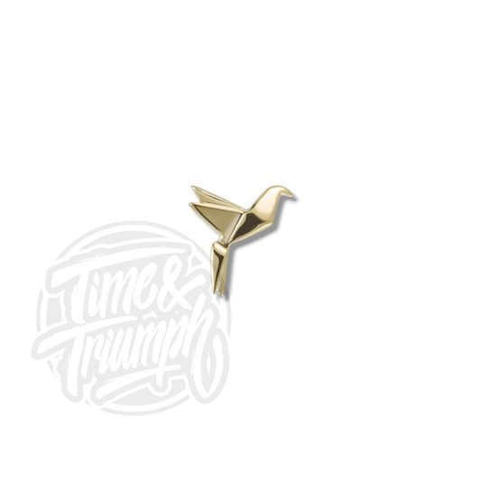14K Gold Origami Bird Threadless Attachment - Time & Triumph