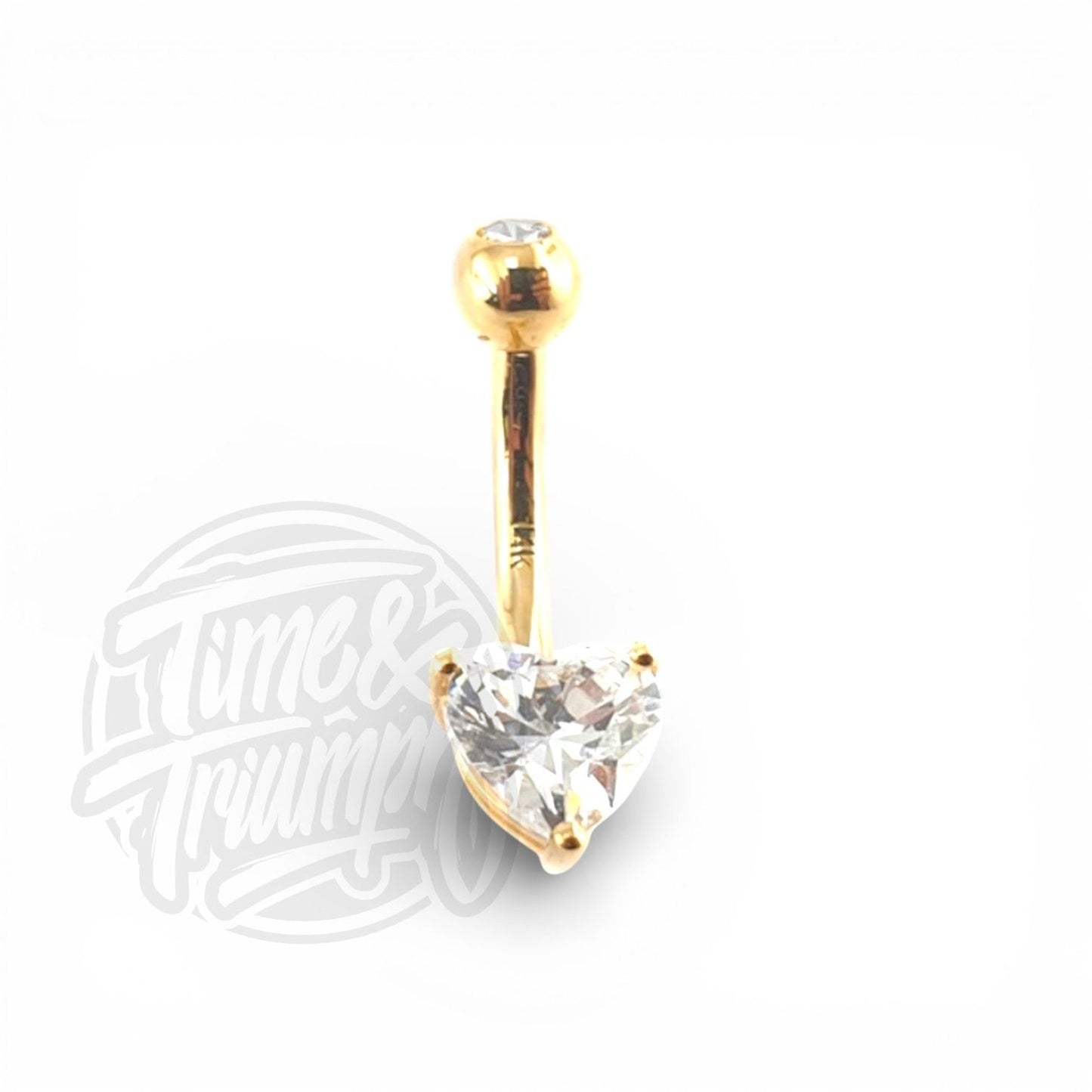 14K Gold Heart Belly Button - Time & Triumph