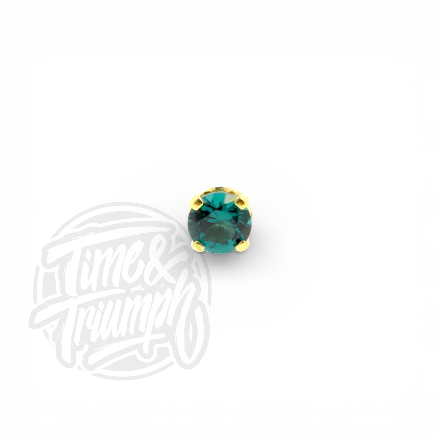 18K Gold Dark Afghan Tourmaline Threaded Attachment - Time & Triumph