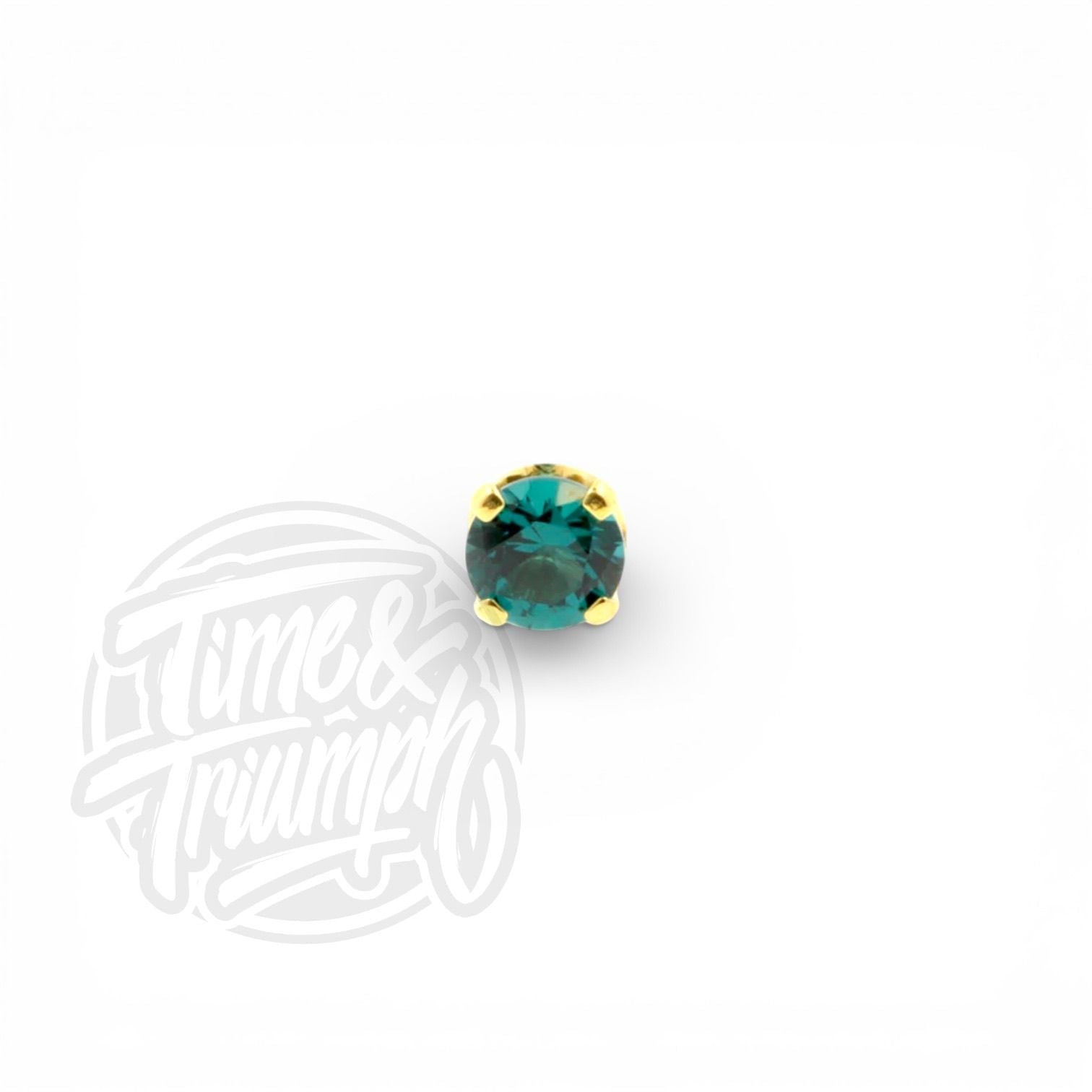 18K Gold Dark Afghan Tourmaline Threaded Attachment - Time & Triumph