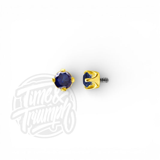 18K Gold Diffusion Sapphire Threaded Attachment - Time & Triumph