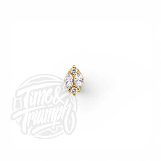 18K Gold Marquise Threaded Attachment - Time & Triumph