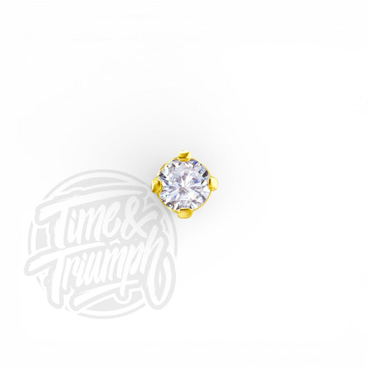 18K Gold Premium Zirconia Threadless Attachment - Time & Triumph
