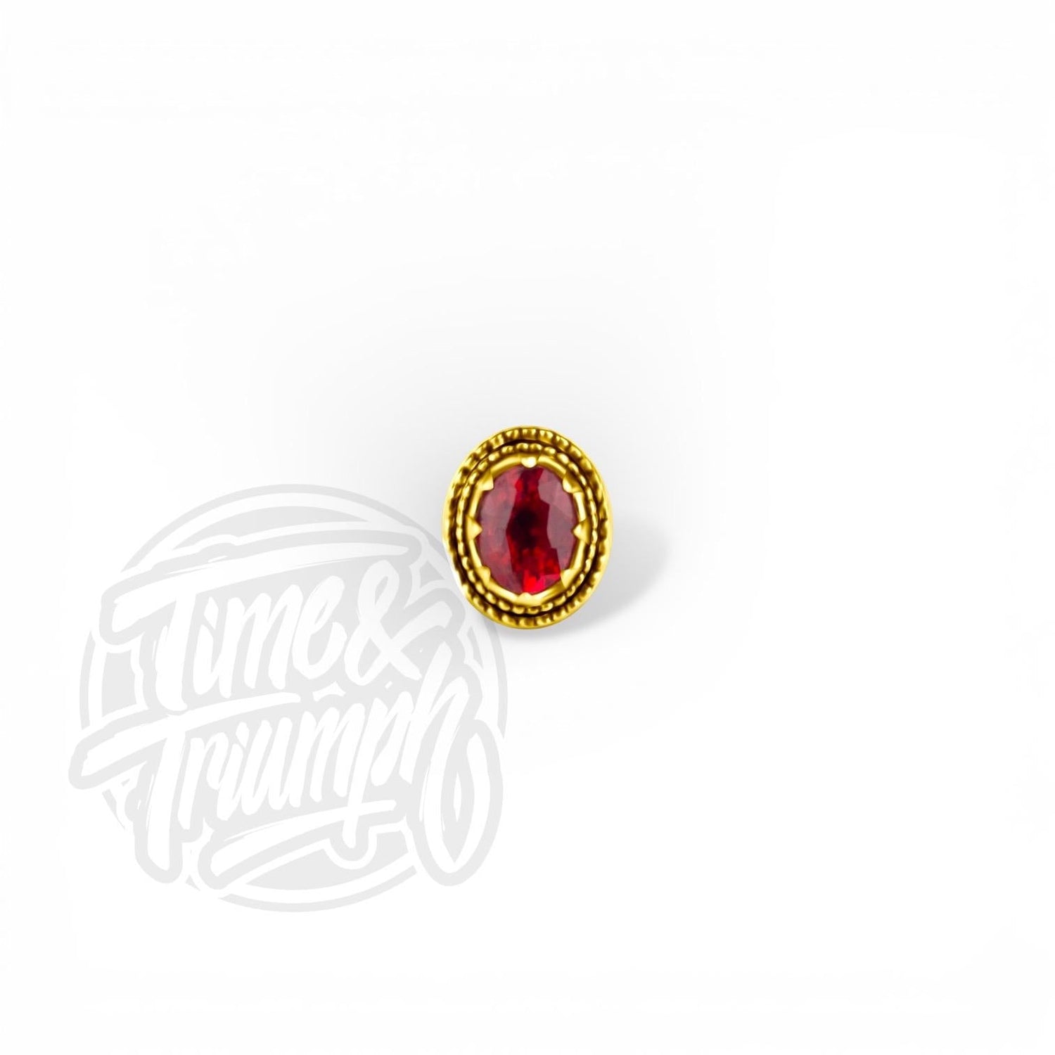 18K Gold Red Songea Sapphire Threaded Attachment - Time & Triumph