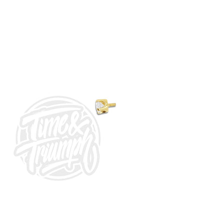 18K Gold Round Premium Zirconia Threaded Attachment - Time & Triumph