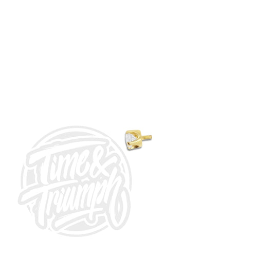 18K Gold Round Premium Zirconia Threaded Attachment - Time & Triumph