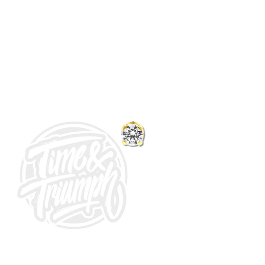 18K Gold Round Premium Zirconia Threaded Attachment - Time & Triumph