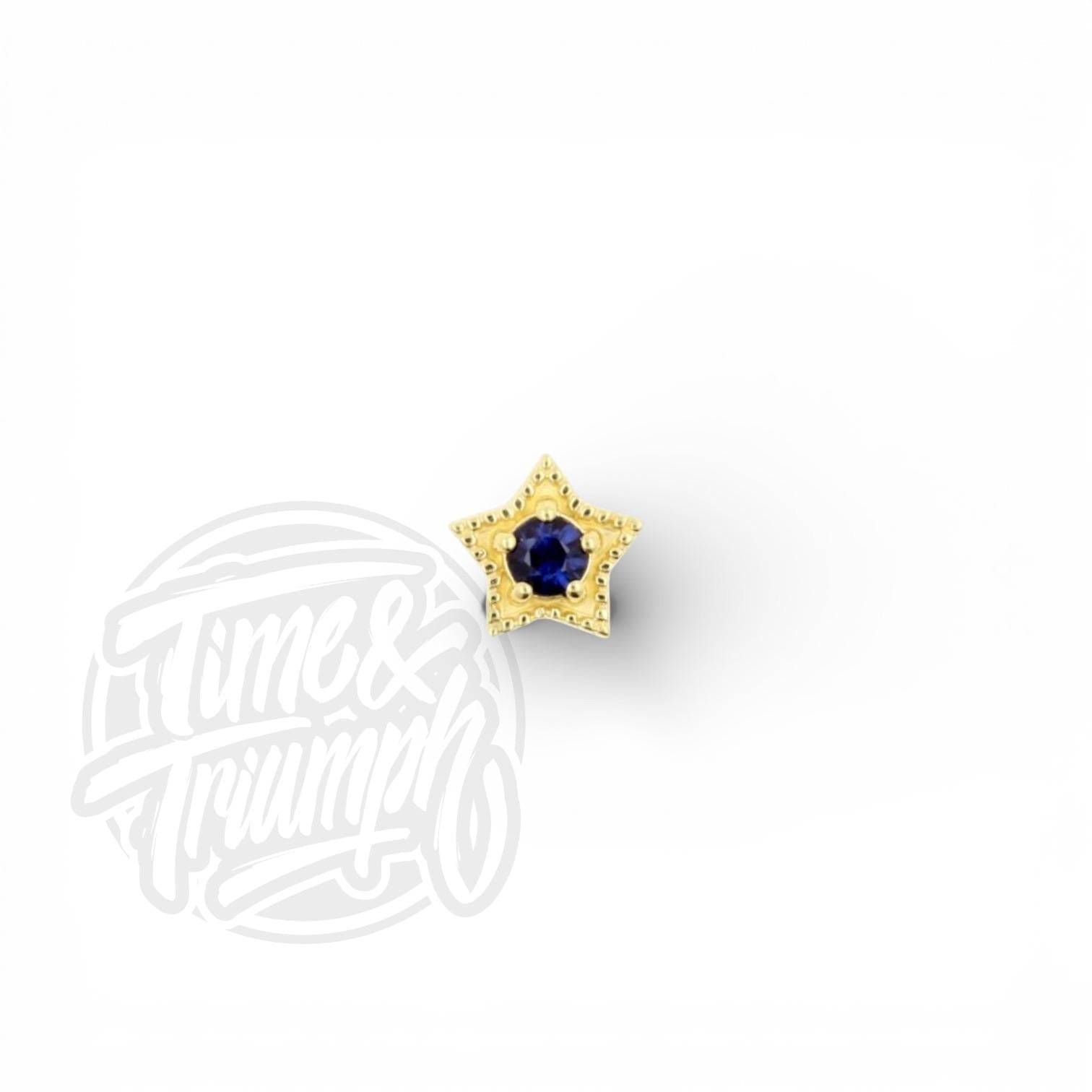 18K Gold Star Diffusion Sapphire Threaded Attachment - Time & Triumph