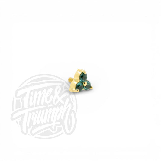 18K Gold Trinity Dark Afghan Tourmaline Threaded Attachment - Time & Triumph