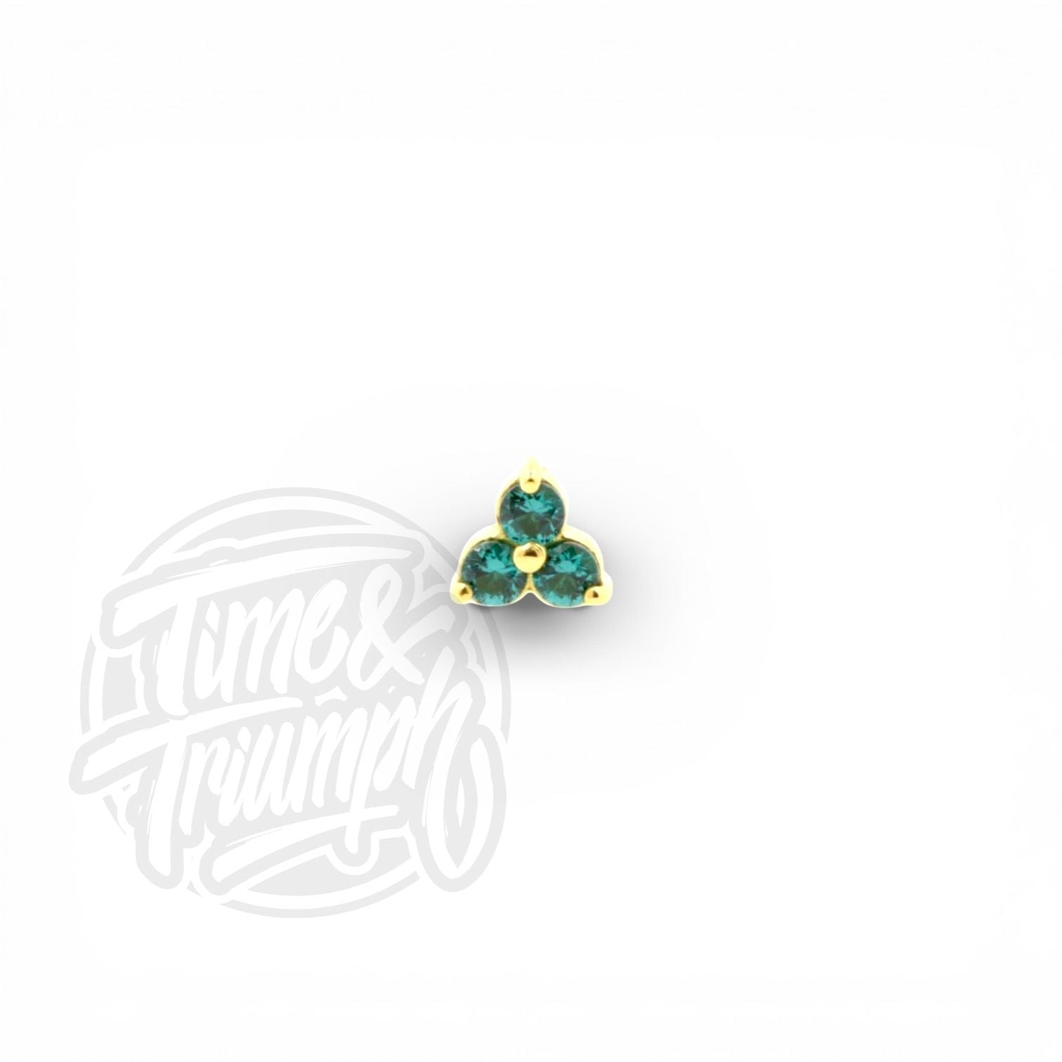 18K Gold Trinity Dark Afghan Tourmaline Threaded Attachment - Time & Triumph