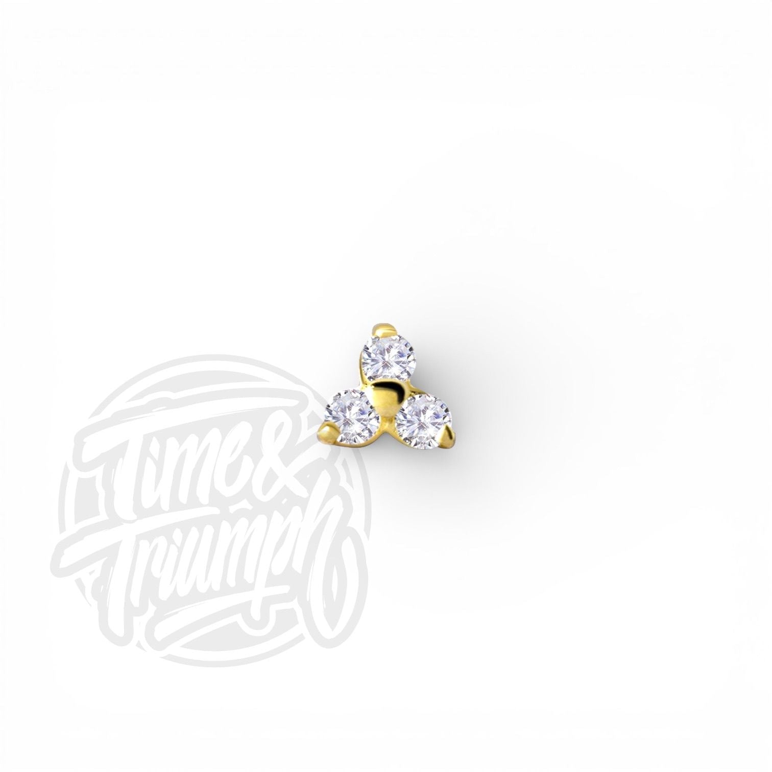 18K Gold Trinity Threaded Attachment - Time & Triumph