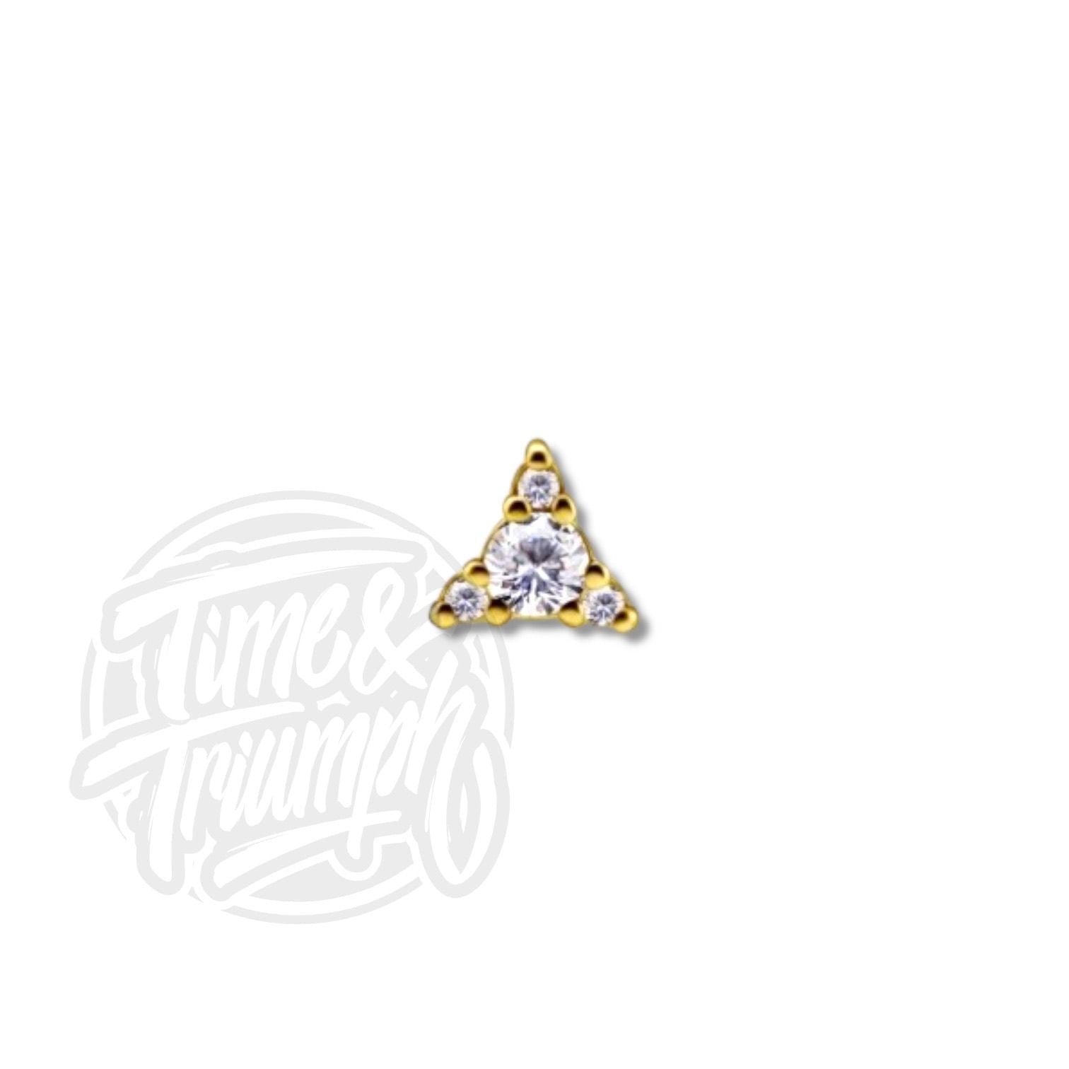 18K Gold Triple Crown Triangle Threaded Attachment - Time & Triumph