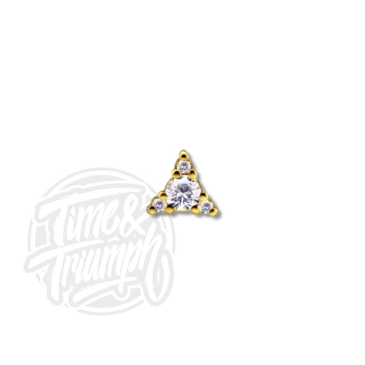 18K Gold Triple Crown Triangle Threaded Attachment - Time & Triumph