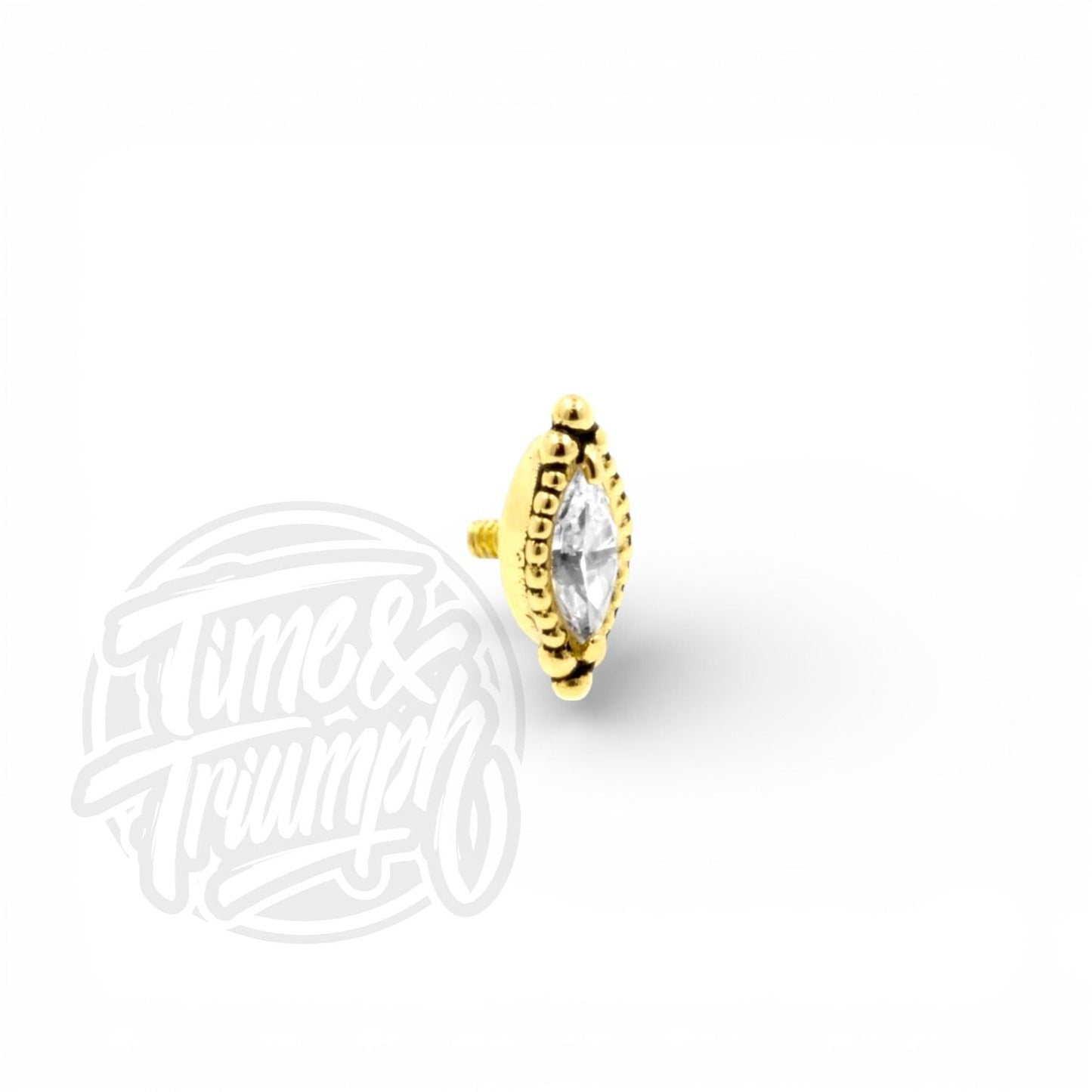 18K Gold Vintage Marquise Threaded Attachment - Time & Triumph