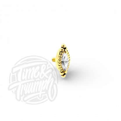 18K Gold Vintage Marquise Threaded Attachment - Time & Triumph