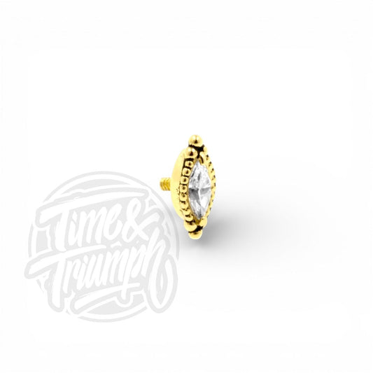 18K Gold Vintage Marquise Threaded Attachment - Time & Triumph