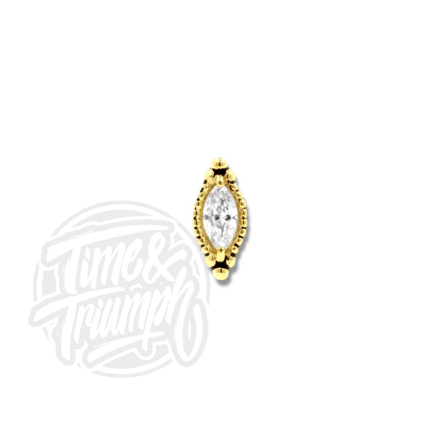 18K Gold Vintage Marquise Threaded Attachment - Time & Triumph