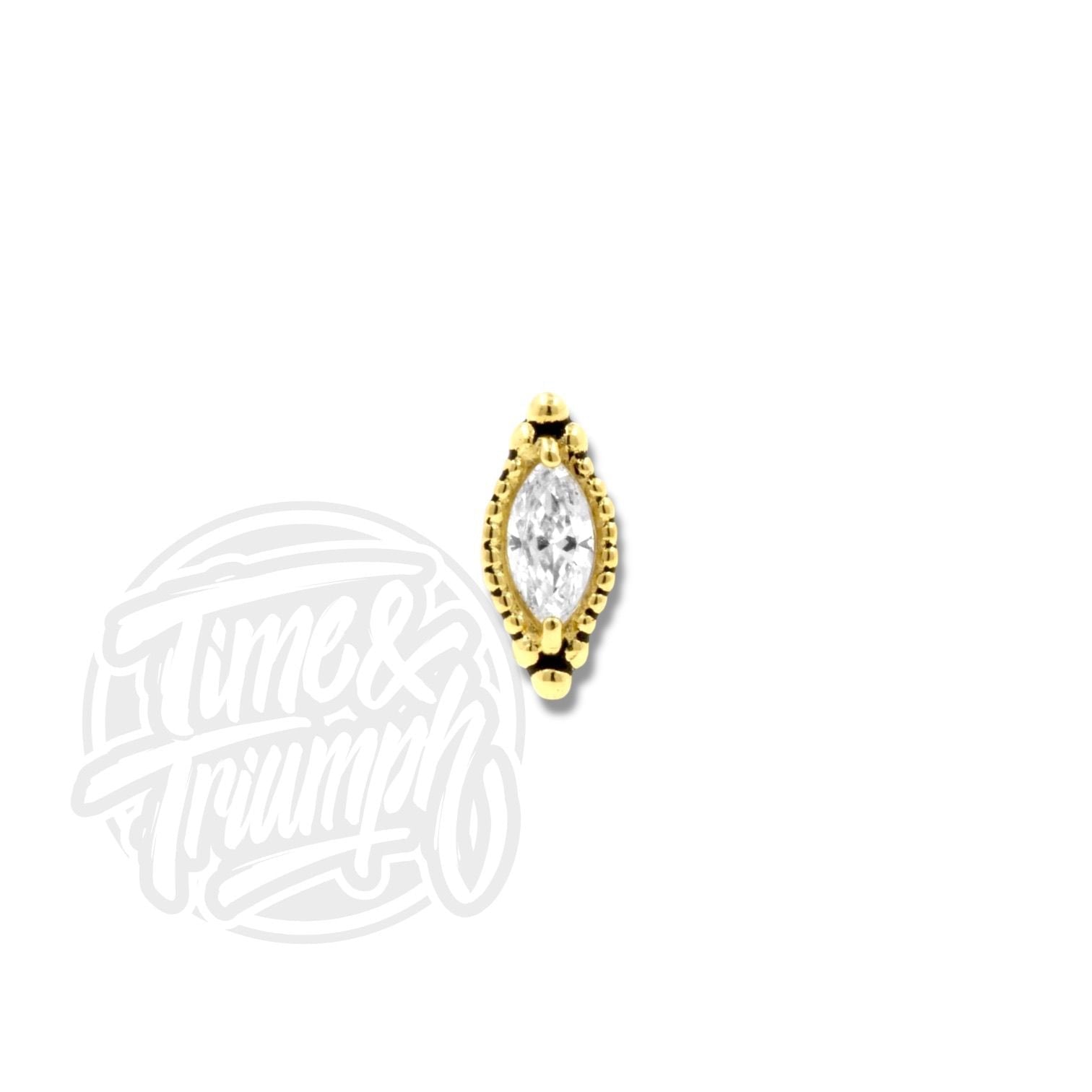 18K Gold Vintage Marquise Threaded Attachment - Time & Triumph