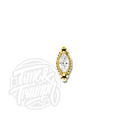 18K Gold Vintage Marquise Threaded Attachment - Time & Triumph