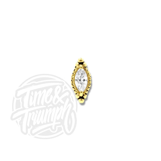 18K Gold Vintage Marquise Threaded Attachment - Time & Triumph