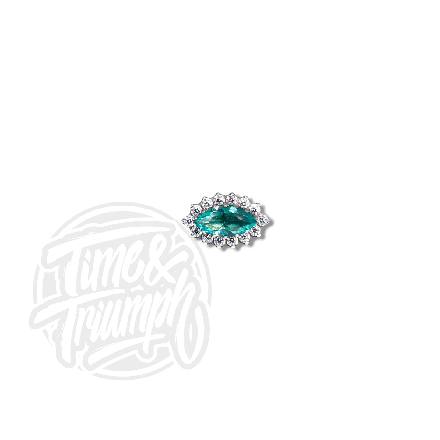 Titanium Teal Marquise         Threadless Attachment