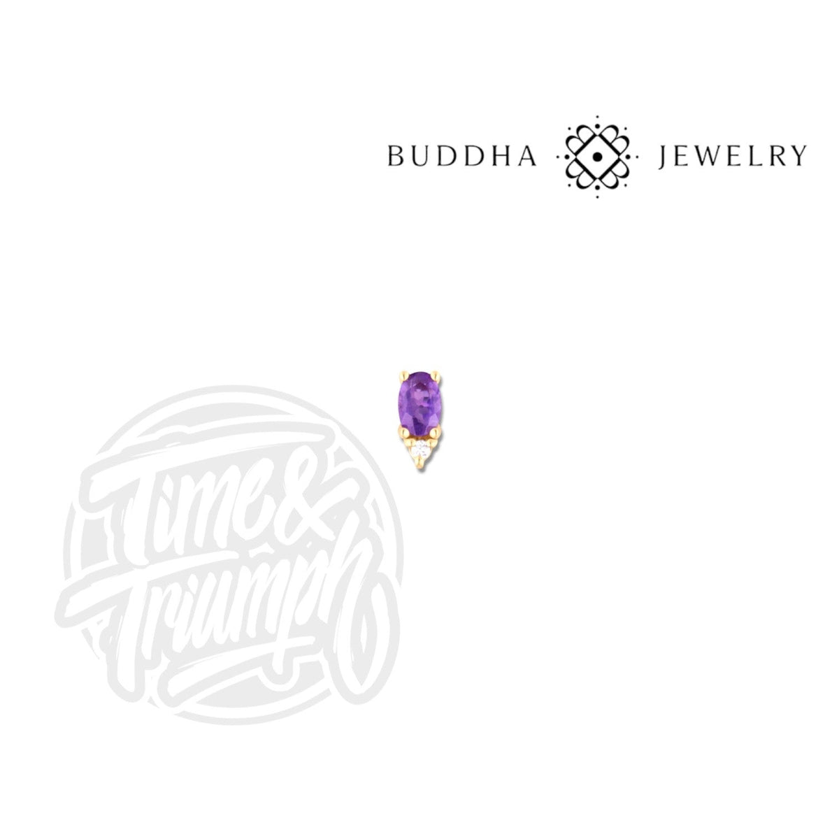 Buddha Jewelry 14K Solid Gold Desden Threadless Attachment — Amethyst - Time & Triumph