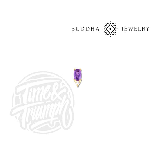 Buddha Jewelry 14K Solid Gold Desden Threadless Attachment — Amethyst - Time & Triumph