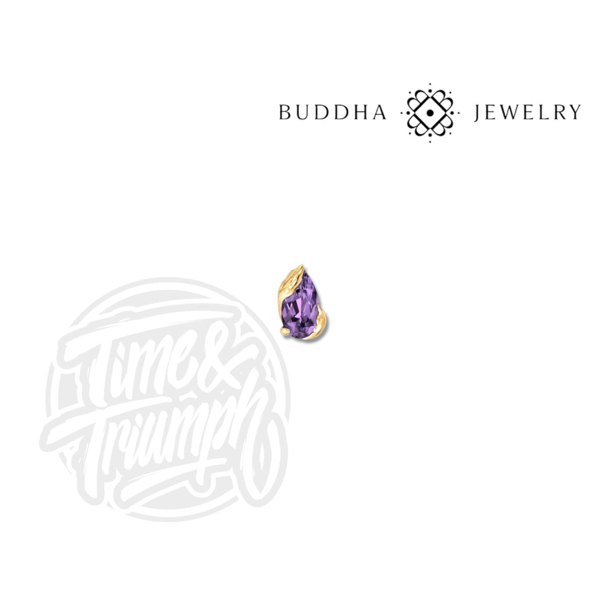 Buddha Jewelry 14K Solid Gold Occasion Threadless Attachment — Amethyst - Time & Triumph