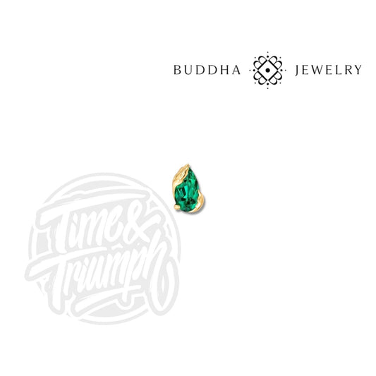 Buddha Jewelry 14K Solid Gold Occasion Threadless Attachment — Lab Grown Emerald - Time & Triumph