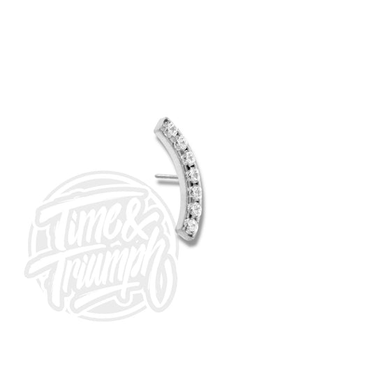 Cobalt Chrome Crescent Cluster Zirconia Threadless Attachment - Time & Triumph
