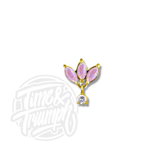 Cobalt Chrome Lotus Pink Synthetic Opal Threaded Attachment - Time & Triumph