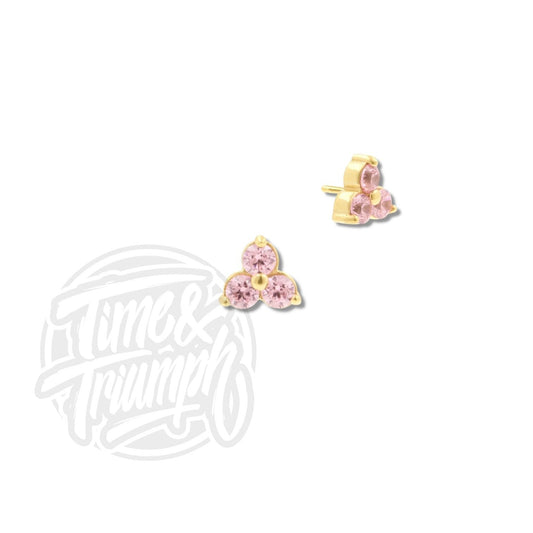 Cobalt Chrome Pink Zirconia Trinity Threadless Attachment - Time & Triumph