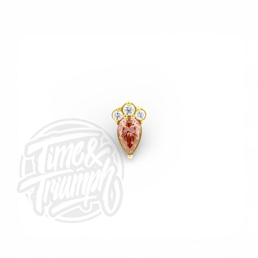 Cobalt Chrome Rhodolite Droplet Cluster Threadless Attachment - Time & Triumph