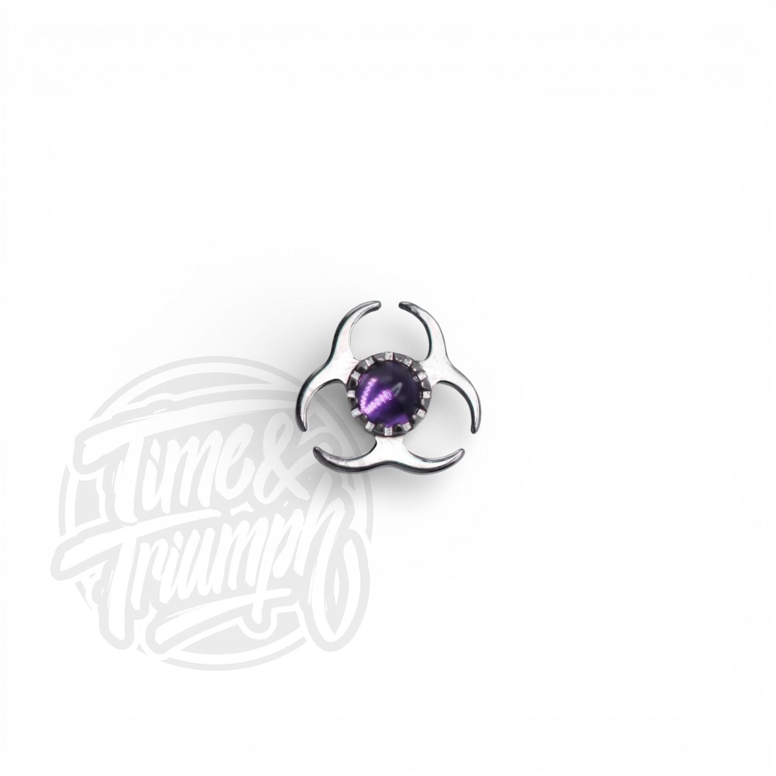 Titanium Amethyst Biohazard Threaded Attachment - Time & Triumph