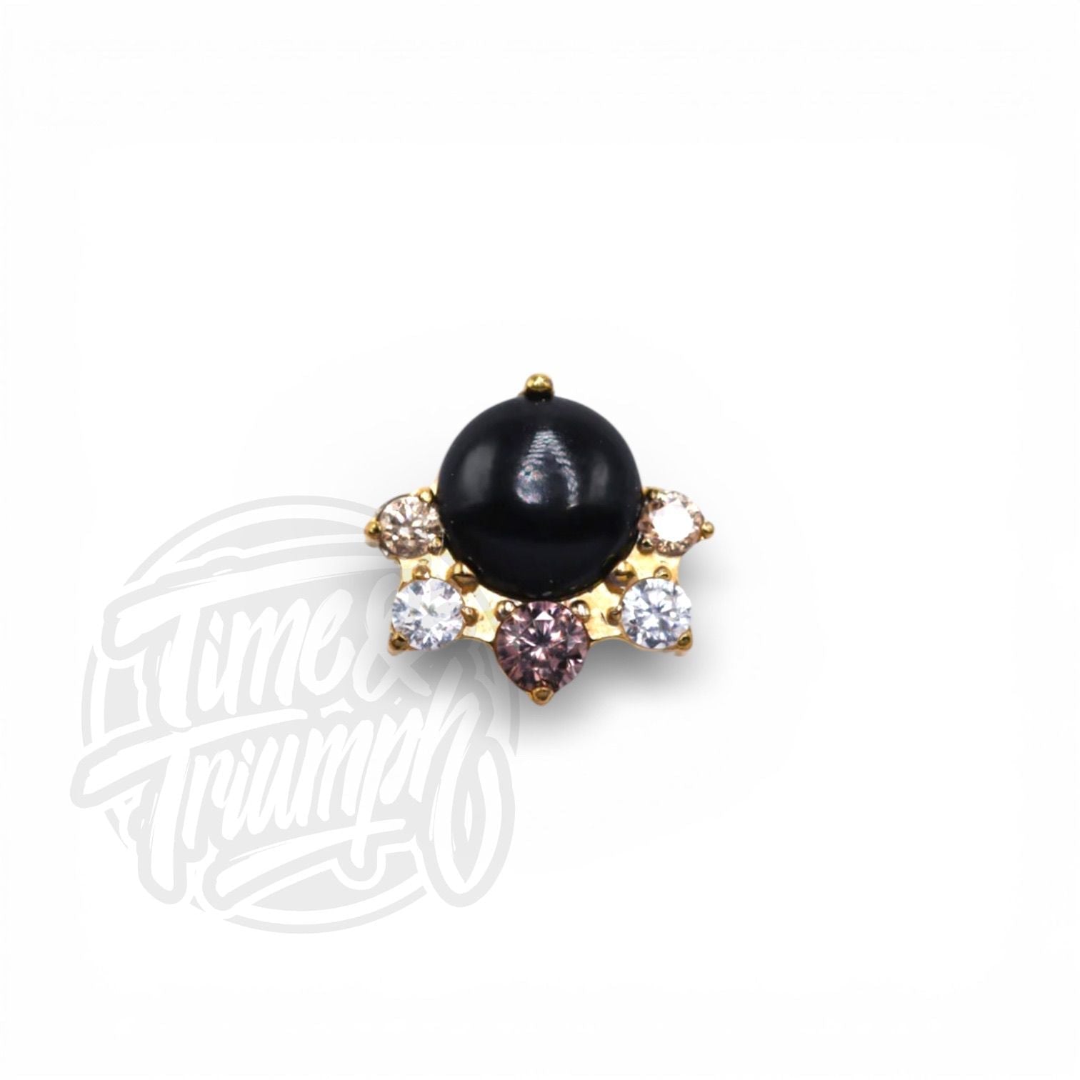 Titanium Black Onyx, Dark Lavender, and Light Champagne Threaded Attachment - Time & Triumph