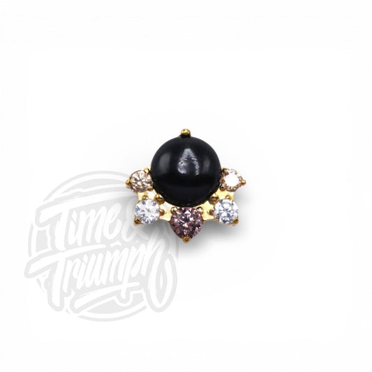 Titanium Black Onyx, Dark Lavender, and Light Champagne Threaded Attachment - Time & Triumph