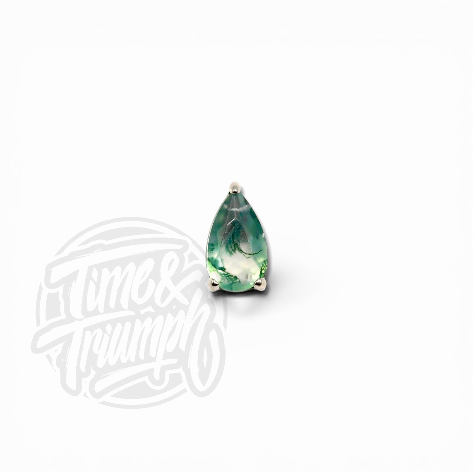Titanium Drop Moss Agate Natural Stone - Time & Triumph