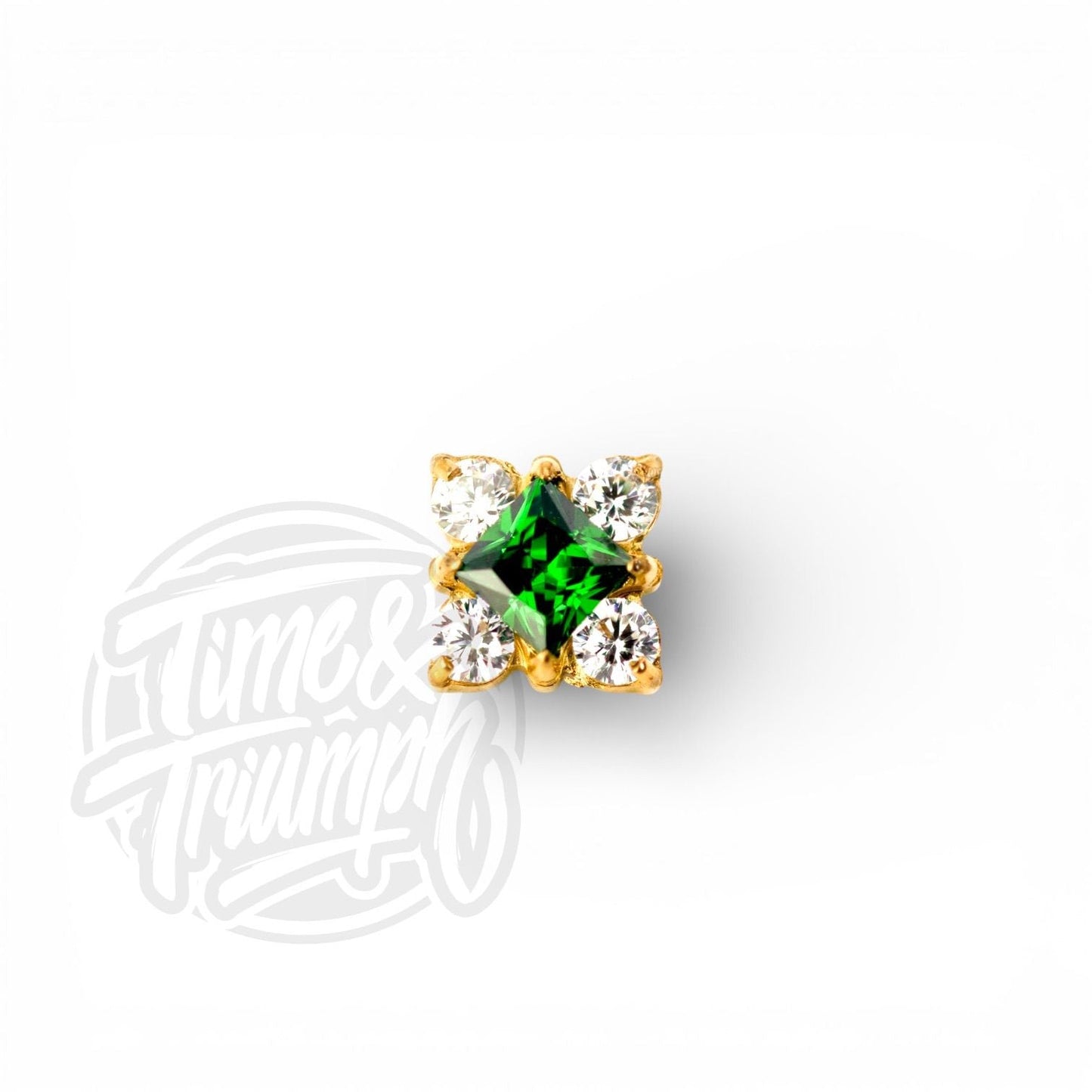 Titanium Emerald Square Threaded Attachment - Time & Triumph