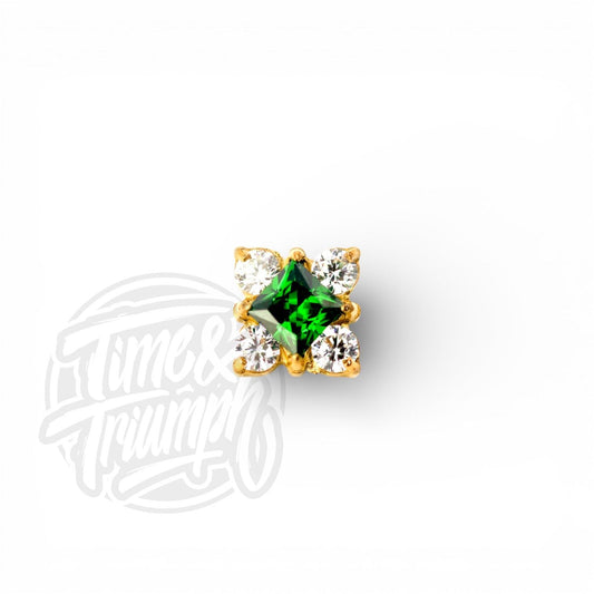Titanium Emerald Square Threaded Attachment - Time & Triumph