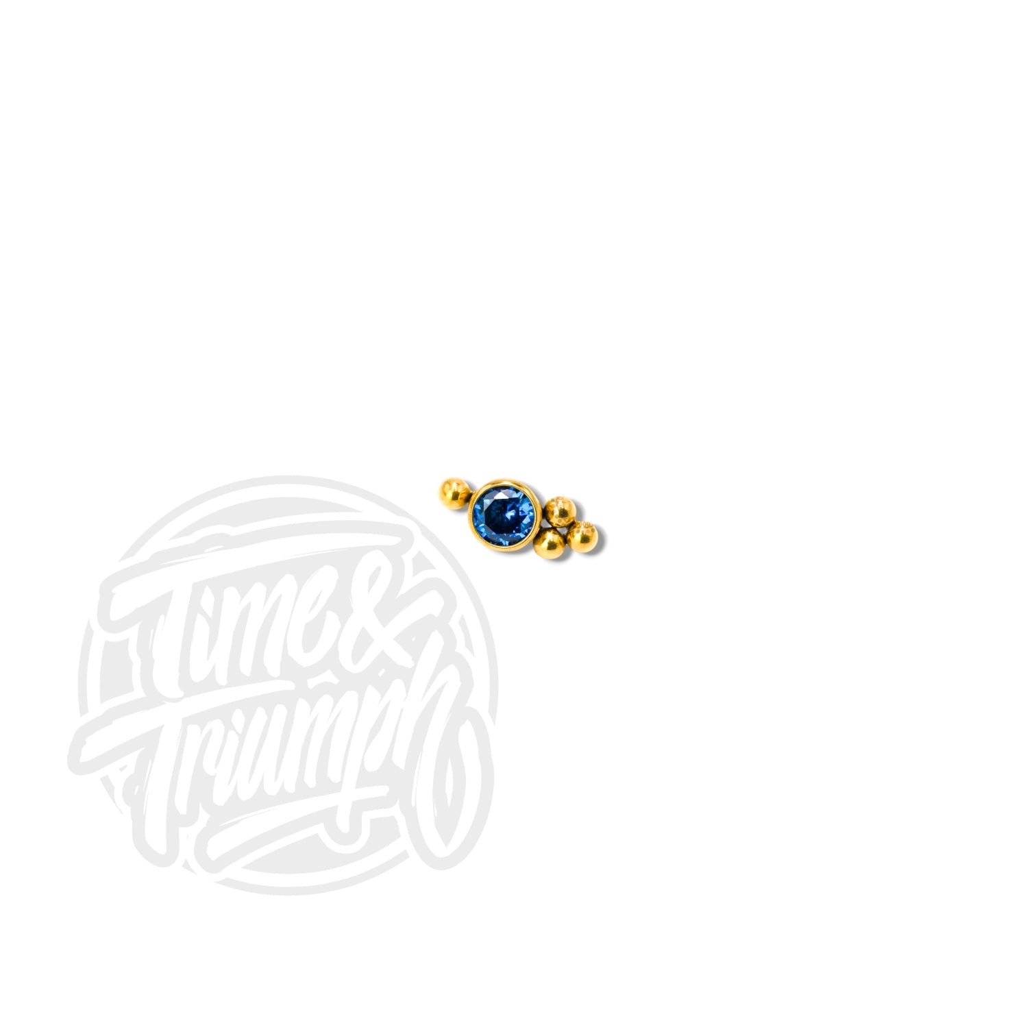 Titanium Gold 4 spheres & Azul Blue Threaded Attachment - Time & Triumph