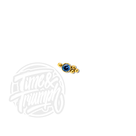 Titanium Gold 4 spheres & Azul Blue Threaded Attachment - Time & Triumph
