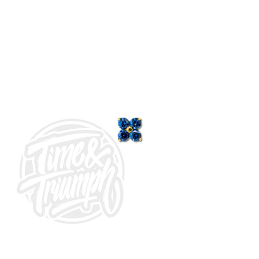 Titanium Gold Azul Flower Threaded Attachment - Time & Triumph