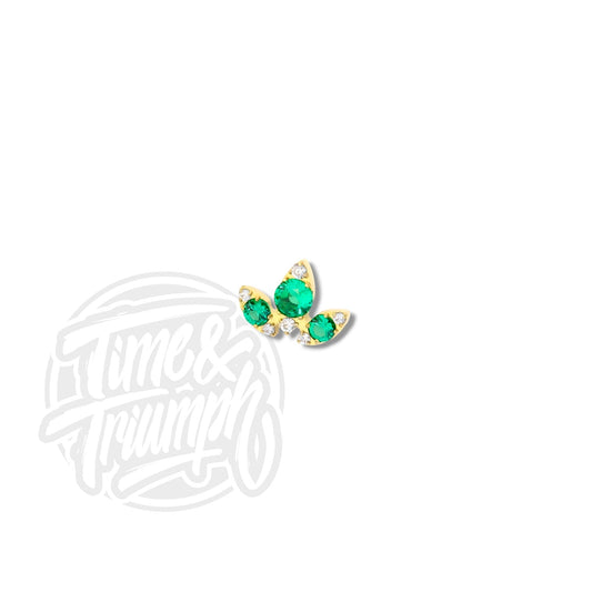 Titanium Gold Marquise & Emerald Green Zirconia - Time & Triumph