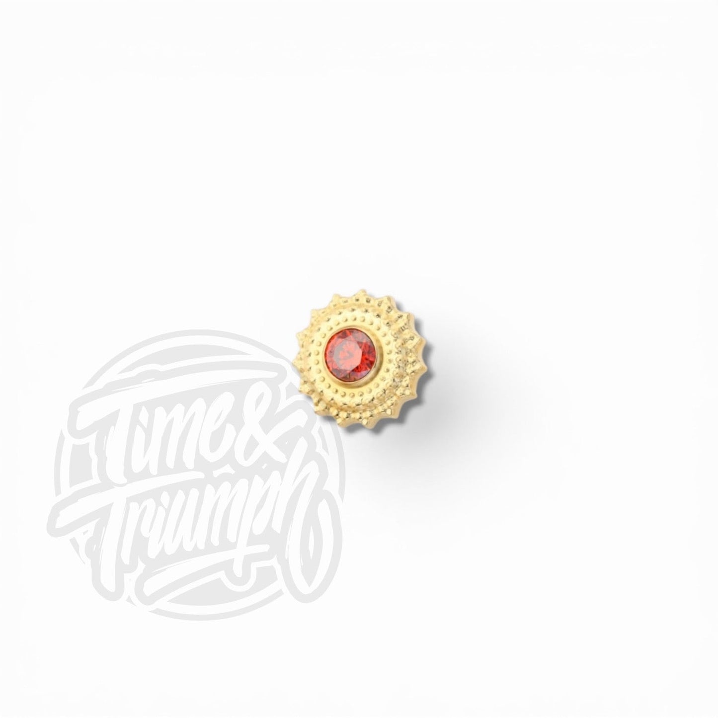 Titanium Gold Shirudo Red Garnet Threaded Attachment - Time & Triumph